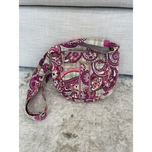 Vera‎ Bradley Crossbody Purse in Paisley Meets Plaid Shoulder Bag Pink, Gray EUC